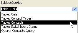 Tables/Queries Dropdown in Simple Query Wizard