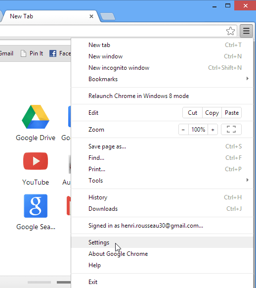 Screenshot of Google Chrome