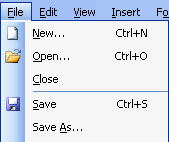 The File Menu