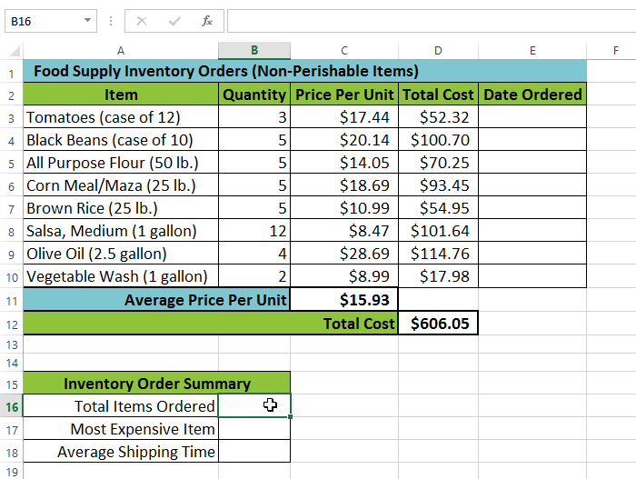 Screenshot of Excel 2013