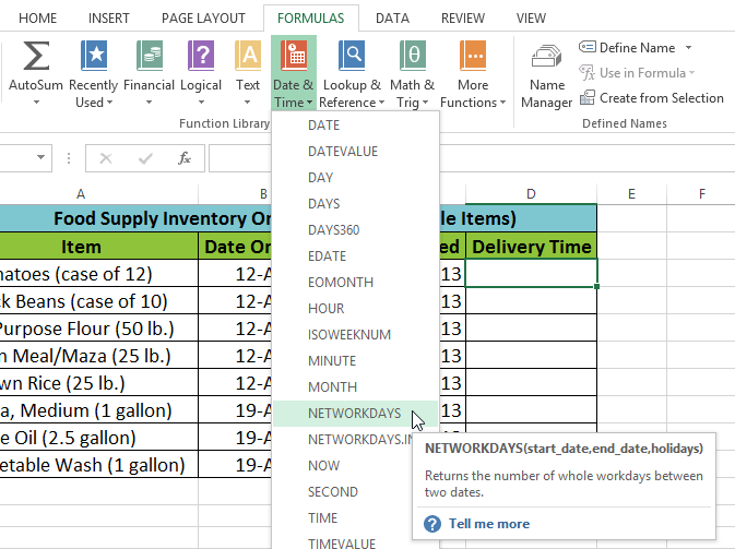 Screenshot of Excel 2013