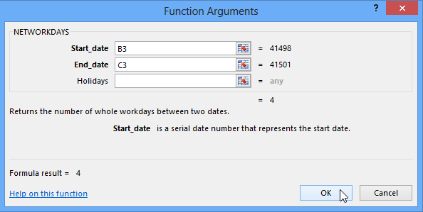 Screenshot of Excel 2013