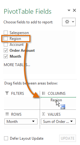 Screenshot of Excel 2013