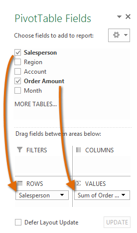 Screenshot of Excel 2013