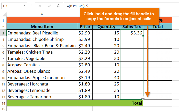 Screenshot of Excel 2013