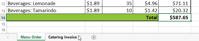 Screenshot of Excel 2013