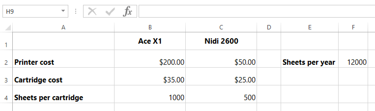 screenshot of excel 2013