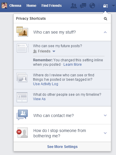 screenshot of Facebook