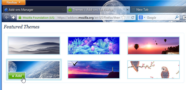 Screenshot of Firefox