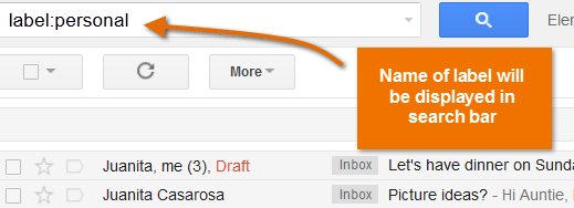 Screenshot of Gmail