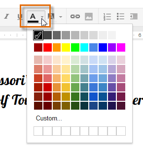 Screenshot of Google Documents