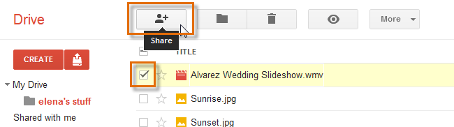 Screenshot of Google Drive