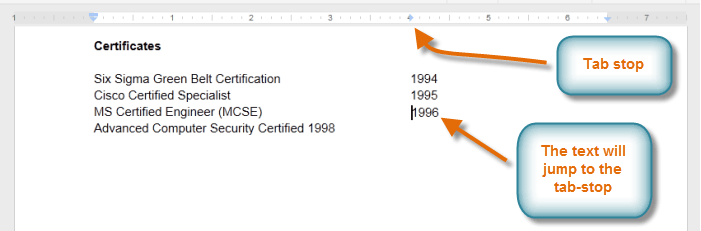 Screenshot of Google Documents