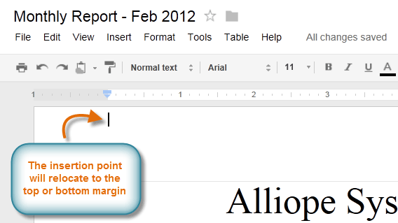 Screenshot of Google Documents