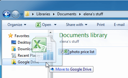 Screenshot of Google Drive