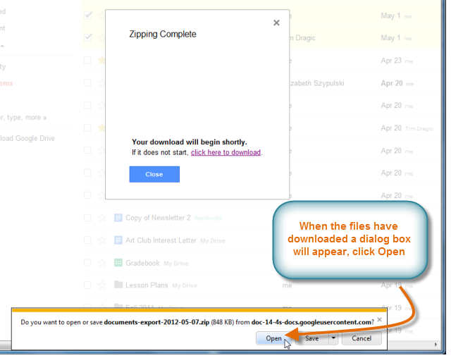 Screenshot of Google Drive