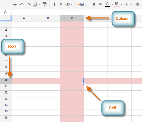 Screenshot of Google Spreadsheets