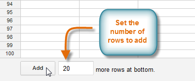 Screenshot of Google Spreadsheets