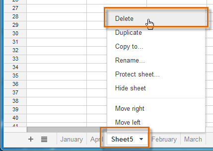 Screenshot of Google Spreadsheets