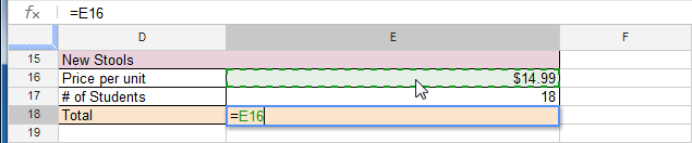 Screenshot of Google Spreadsheets