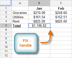 Screenshot of Google Spreadsheets