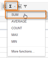 Screenshot of Google Spreadsheets