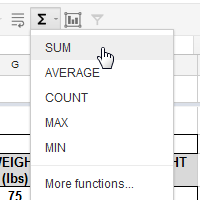 Screenshot of Google Spreadsheets