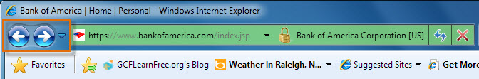 IE8 Navigation Buttons