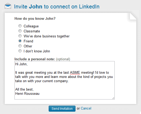 Screenshot of LinkedIn