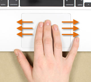 Photo of a laptop trackpad