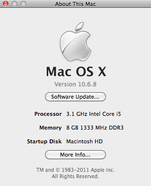 Screenshot of OS X Mountain Lion