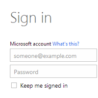 Screenshot of Microsoft account