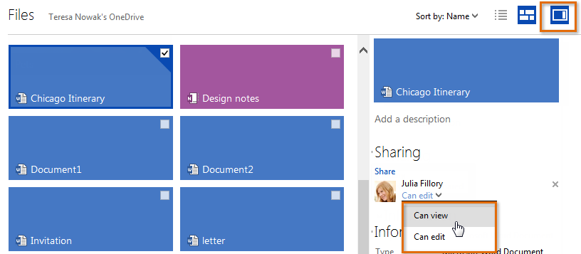 Screenshot of Microsoft OneDrive