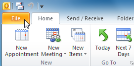 Screenshot of Microsoft Outlook 2010