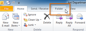 Screenshot of Microsoft Outlook 2010