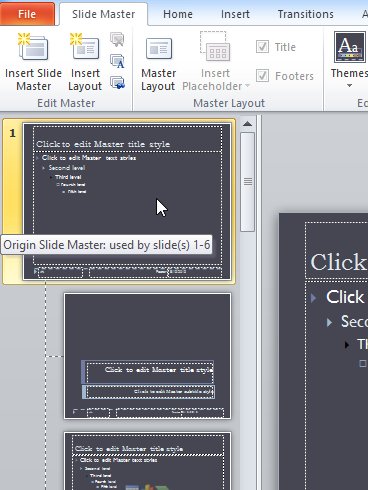 Screenshot of PowerPoint 2010