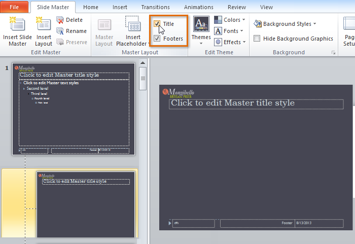 Screenshot of PowerPoint 2010