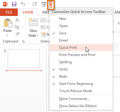 Screenshot of PowerPoint 2013