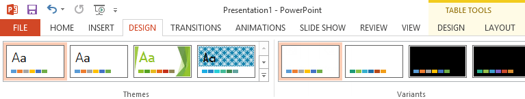 Screenshot of PowerPoint 2013