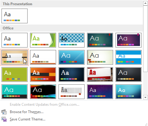 Screenshot of PowerPoint 2013