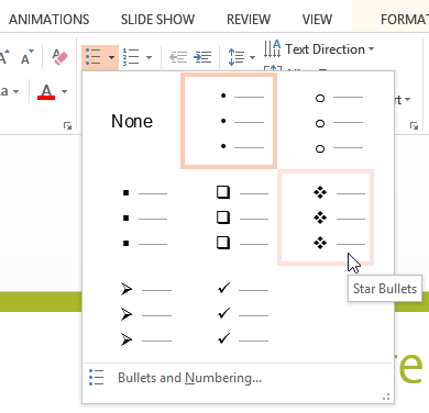 Screenshot of PowerPoint 2013