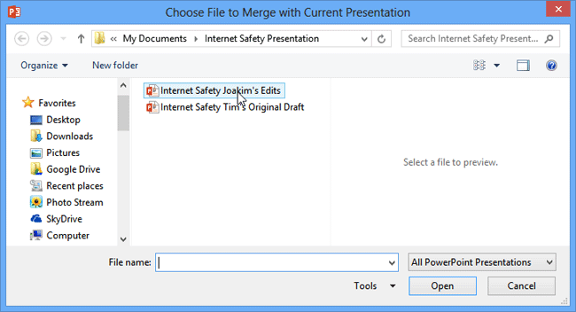 Screenshot of PowerPoint 2013