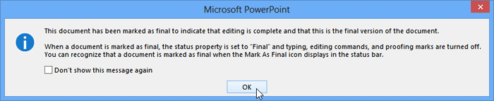 Screenshot of PowerPoint 2013