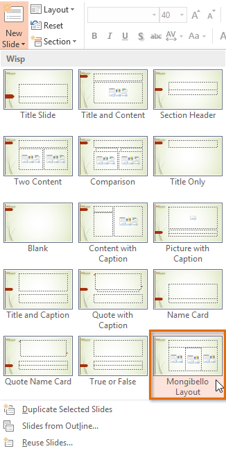 Screenshot of PowerPoint 2013