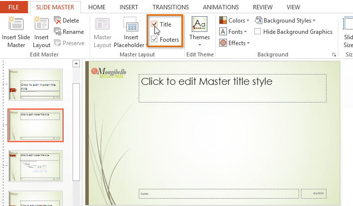 Screenshot of PowerPoint 2013