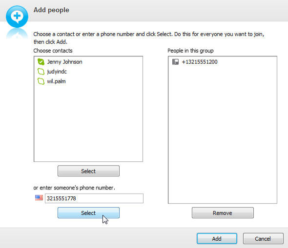 Screenshot of Skype