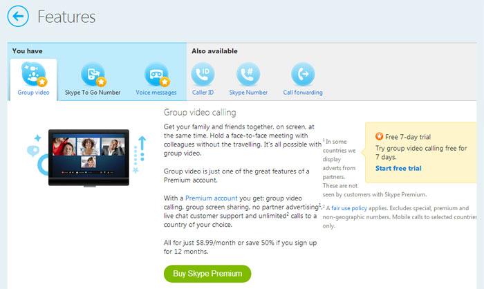 Screenshot of Skype