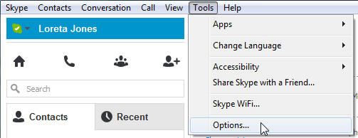 Screenshot of Skype