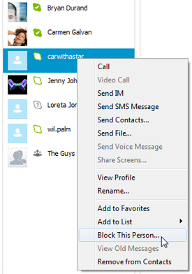 Screenshot of Skype