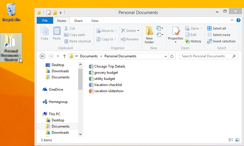 Screenshot of Windows 8